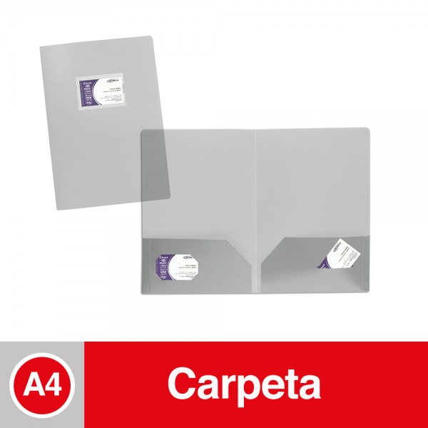 CARPETA SEMINARIO CON BOLSILLO Y TARJETERO A4 TRANSPARENTE