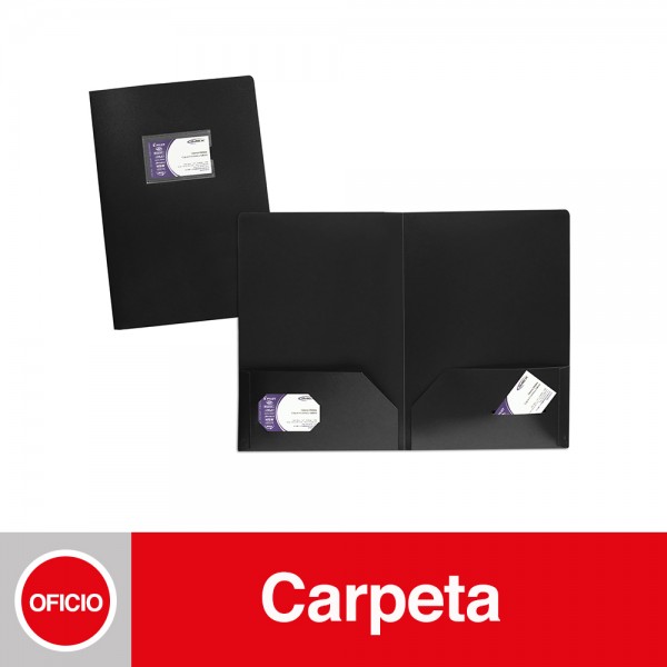 CARPETA SEMINARIO CON BOLSILLO Y TARJETERO OFICIO NEGRO
