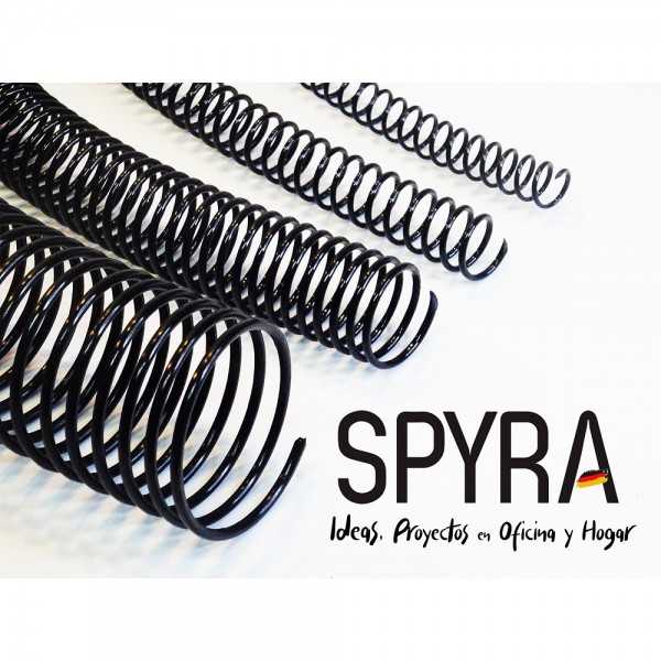 ESPIRAL ENCUADERNACION PLASTICO 20 MM NEGRO 50 UN