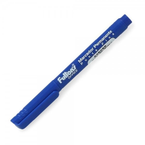 MARCADOR PERMANENTE PUNTA FINA COLOR AZUL DESECHABLE