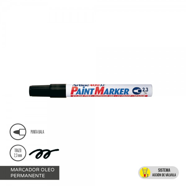 MARCADOR PERMANENTE OLEO PUNTA REDONDA 400 COLOR NEGRO