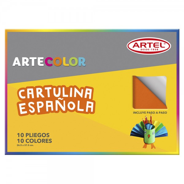 CARPETA CON CARTULINA ESPAÑOLA 10 COLORES 10 HOJAS 