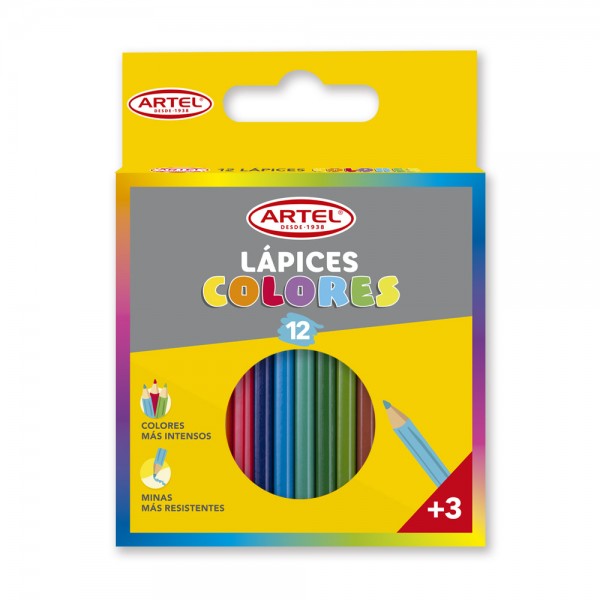 LAPIZ DE COLOR 12UNIDADES CORTO CLASICO ARTEL