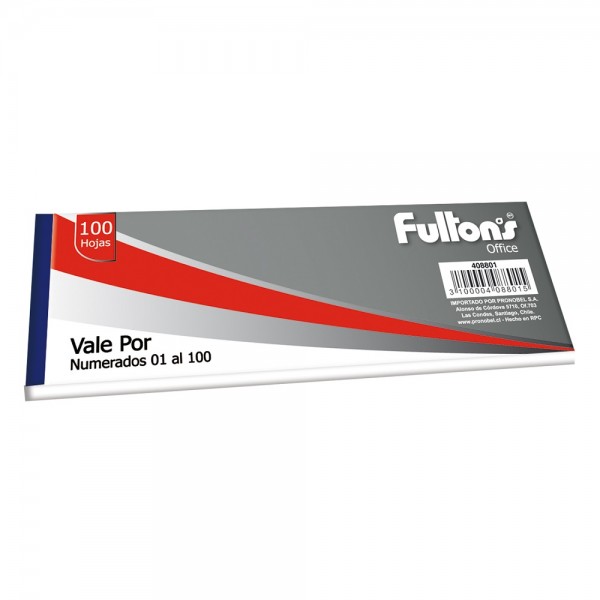 FORMULARIO VALE POR BLANCO 100 HOJAS