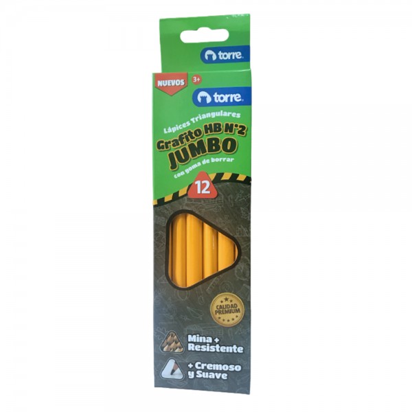 LAPICES GRAFITO JUMBO TRIANGULAR 12 UN