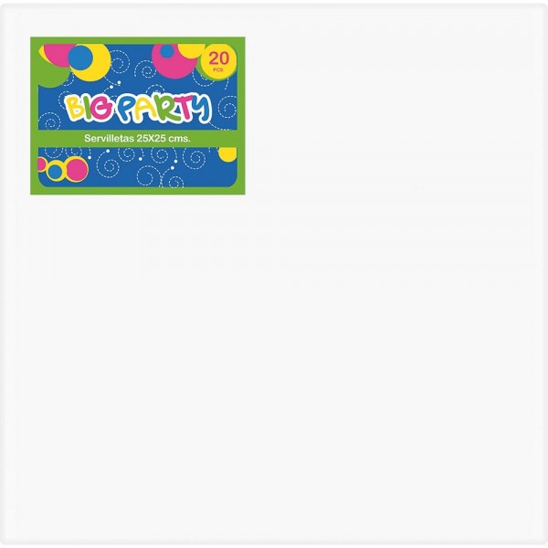 SERVILLETA BLANCA 25 X 25 CM 20 PCS