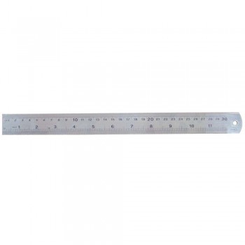 REGLA METALICA 30 CM FUNDA ROJA