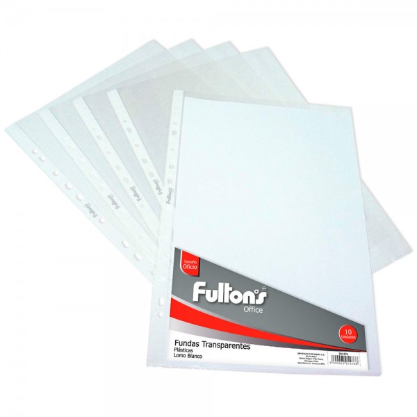FUNDA PARA ARCHIVO PLASTICA OFICIO BLANCO 10 UN