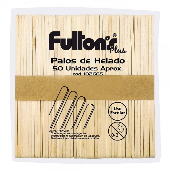 PALOS DE HELADO NATURAL 50 UN