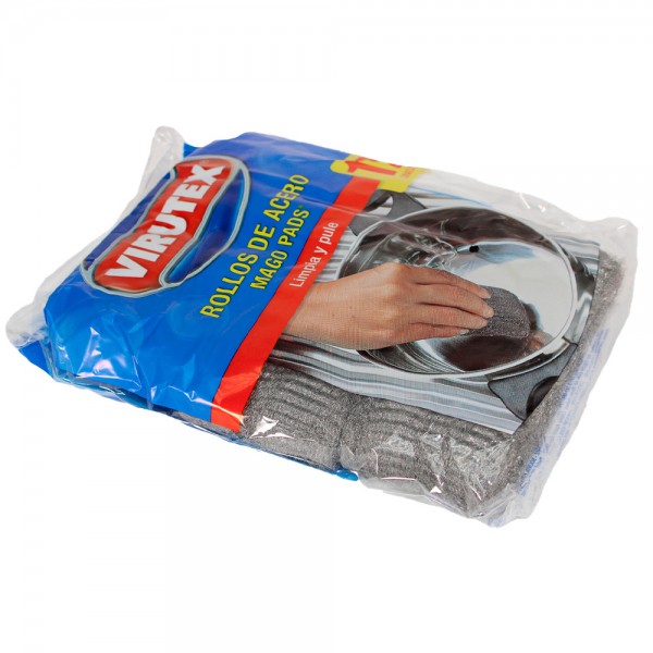 VIRUTILLA OLLA MAGO PADS SIN JABON 12 ROLLITOS