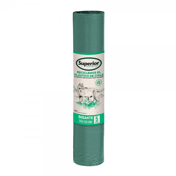 BOLSA BASURA ROLLO 110X120 5 UN 100 MICRONES GIGANTE