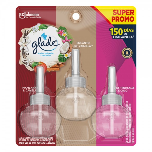DESODORANTE AMBIENTAL ELECTRICO 3x21 CC REPUESTO VARIOS AROMAS