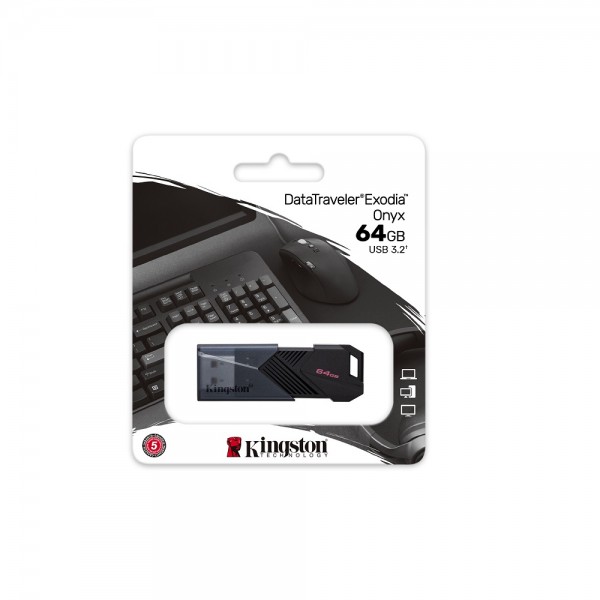 PENDRIVE RETRACTIL 64GB USB3.2 ONIX NEGRO