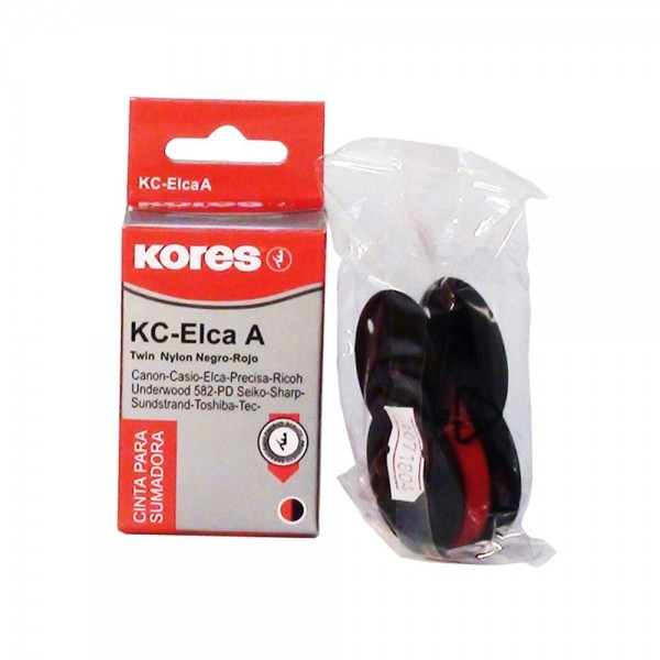 CINTA MAQUINA SUMADORA KC-ELCA A TWIN NYLON NEGRO/ROJO