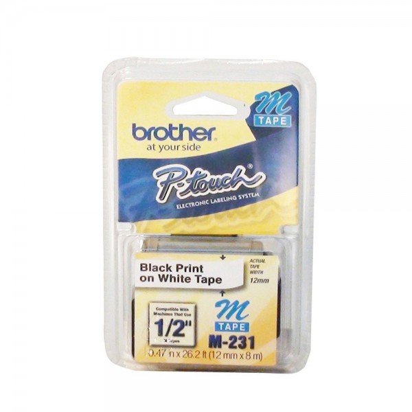 CINTA ROTULADORA ETIQUETA 12 MM 8 MT M-231 BLANCO